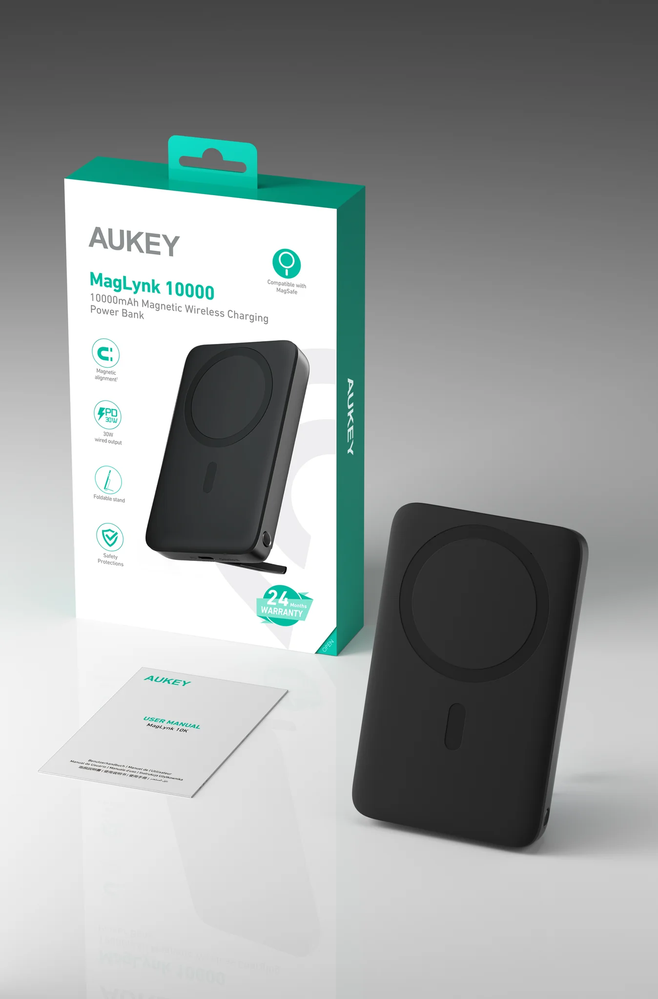  AUKEY PB-MS02 MagLynk 10000mAh Magnetic Wireless Charging Power Bank